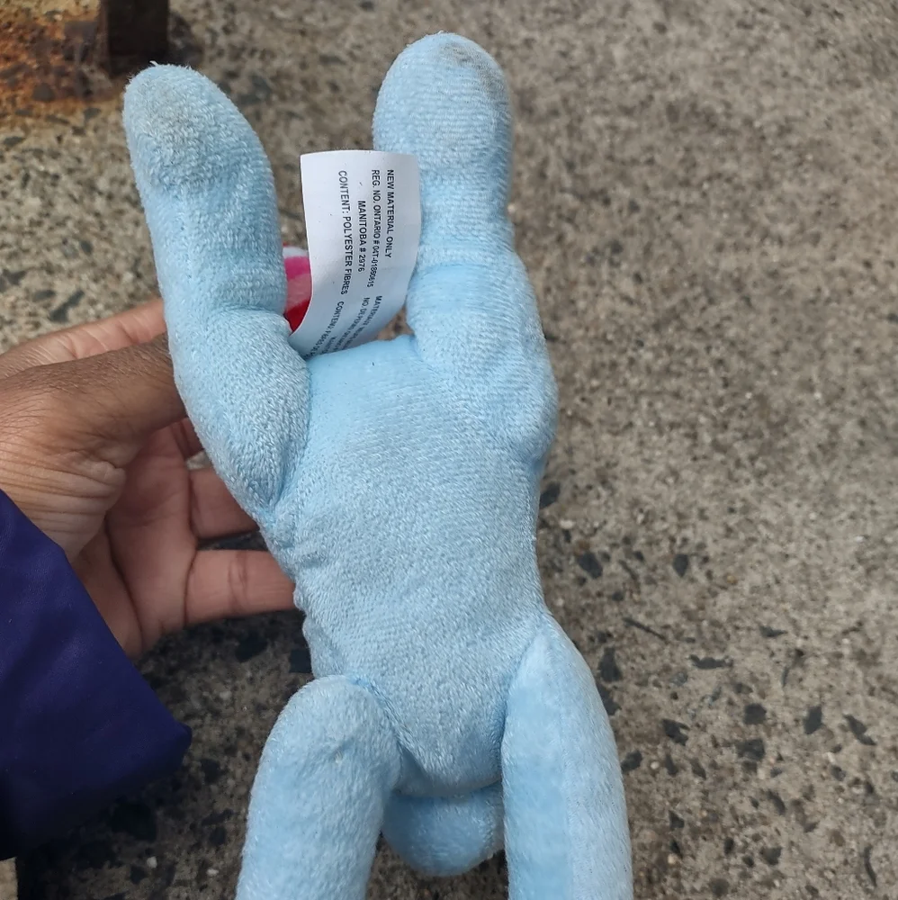 ✓Baby Pony unicorn Horse plush Greenbriar Baby blue with Candy Striped Mane - Picture 7 of 14